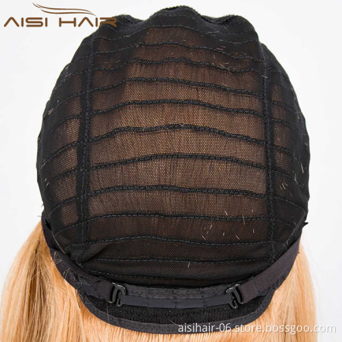 Aisi Hair Wholesale Price 100% Human Hair Hand Tied Wig , 613 Short Blonde Wig